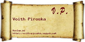 Voith Piroska névjegykártya